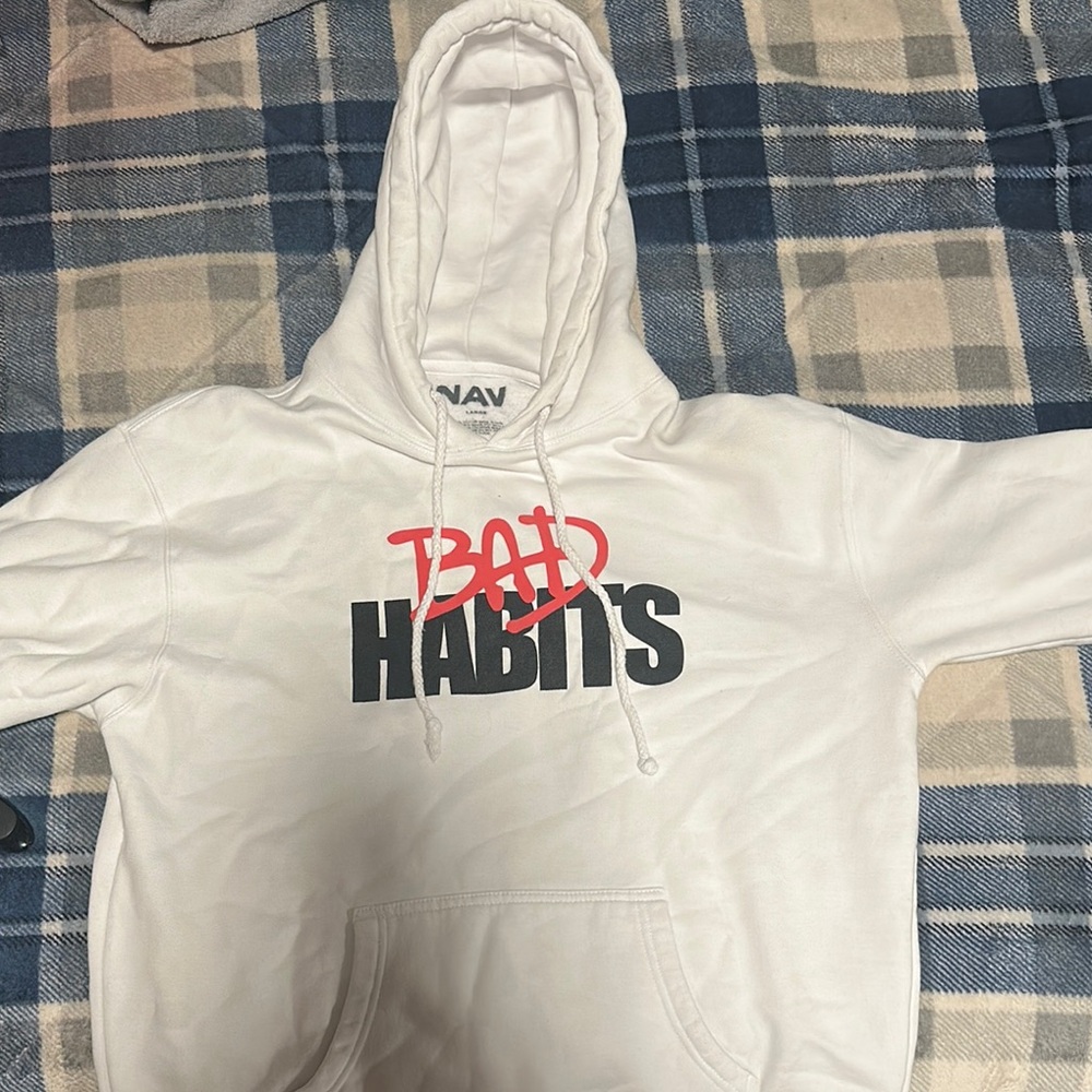 NAV White 'Bad Habits' Hoodie